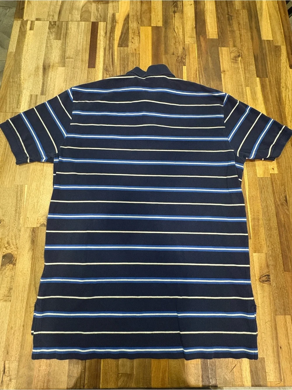 Polo Ralph Lauren Men’s Large Blue Striped Short Sleeve Polo Shirt Pony Logo